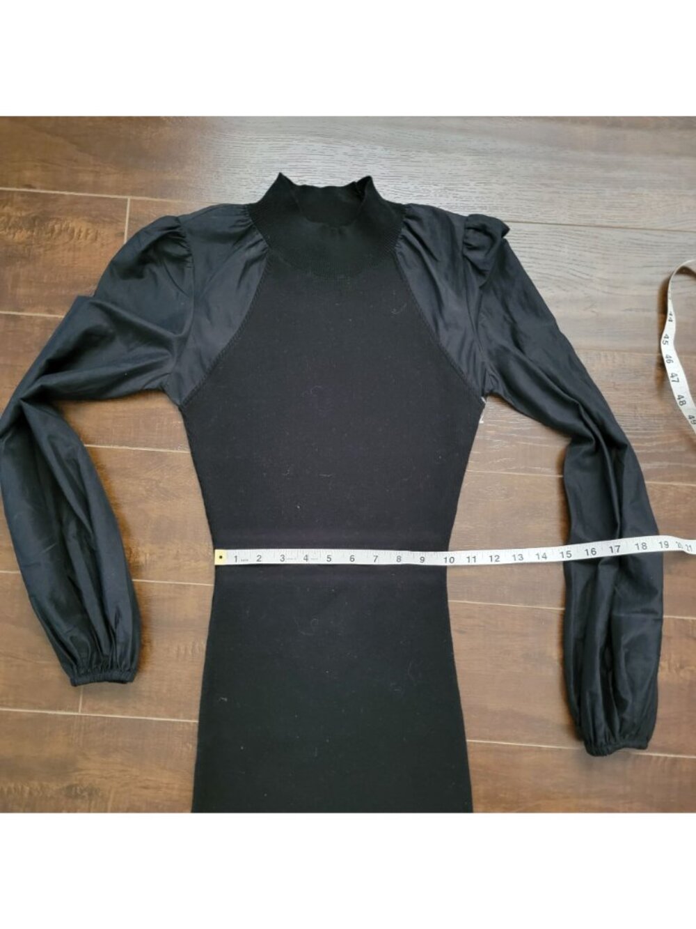 NEW ALLSAINTS Cleo Mini Dress Black Chic Designer Goth Feminine Bodycon Womens 4 - Picture 7 of 8